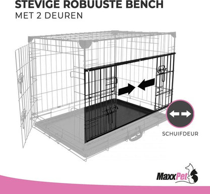 MaxxPet Cage pour chien avec porte coulissante – 63 × 44 × 50 cm