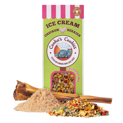 Cooka’s Cookies Préparation pour glace – 100 g de glace pour chien à faire soi-même, rafraîchissante, délicieuse, saine, sans sucre