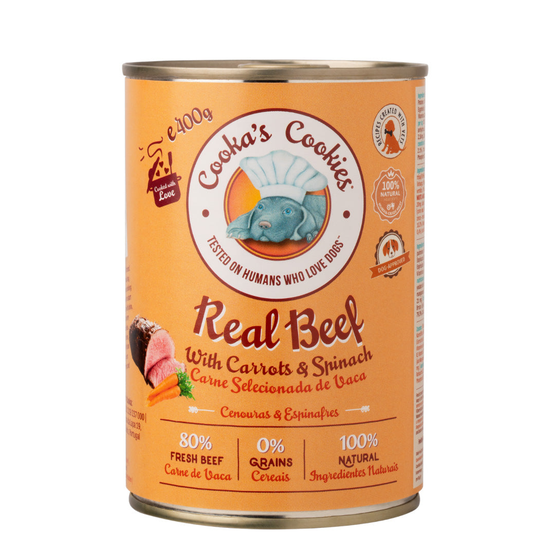 Cooka’s Cookies Véritable bœuf (pâtée de bœuf avec carottes et épinards) – 400 g