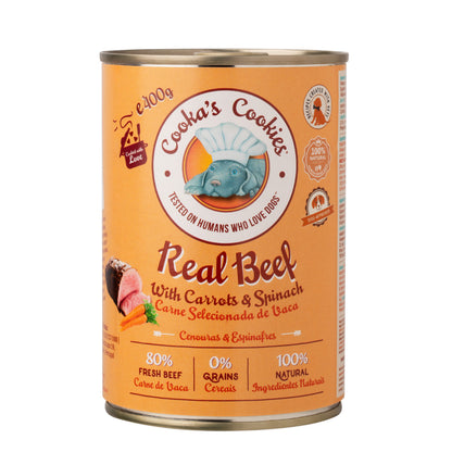 Cooka’s Cookies Véritable bœuf (pâtée de bœuf avec carottes et épinards) – 400 g