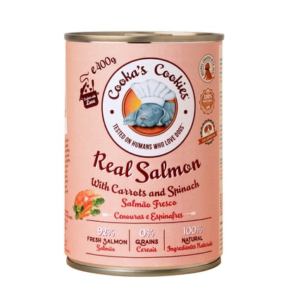 Cooka’s Cookies Véritable saumon (pâté de saumon aux carottes et aux épinards) – 400 g