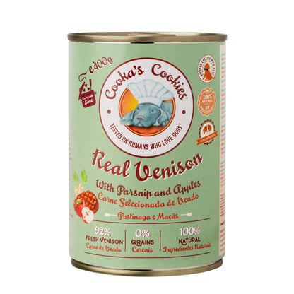 Cooka’s Cookies Véritable cerf (pâté de cerf avec panais et pomme) – 400 g