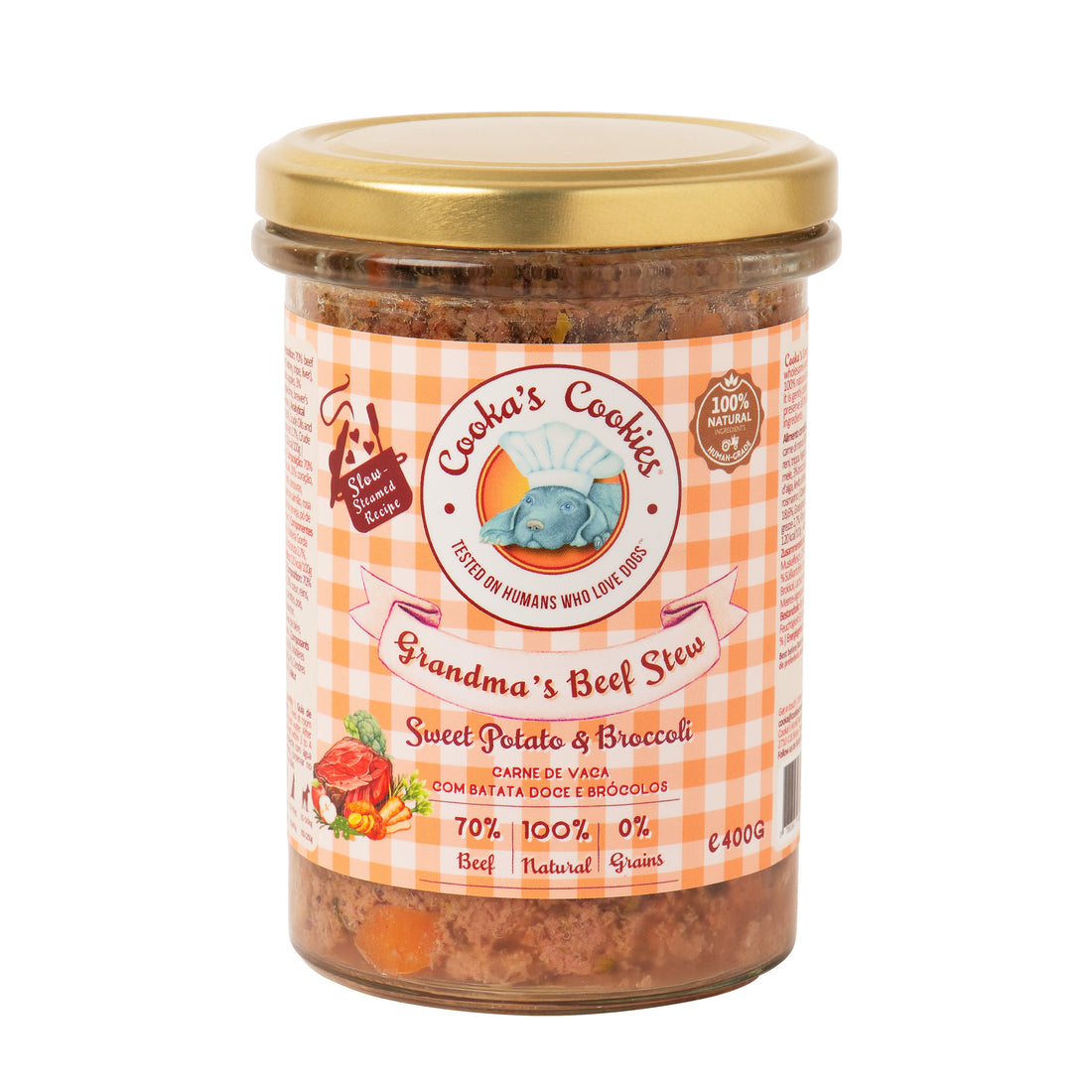 Cooka’s Cookies Ragoût de bœuf de grand-mère (aliments frais cuits à la vapeur avec du bœuf) – 400 g