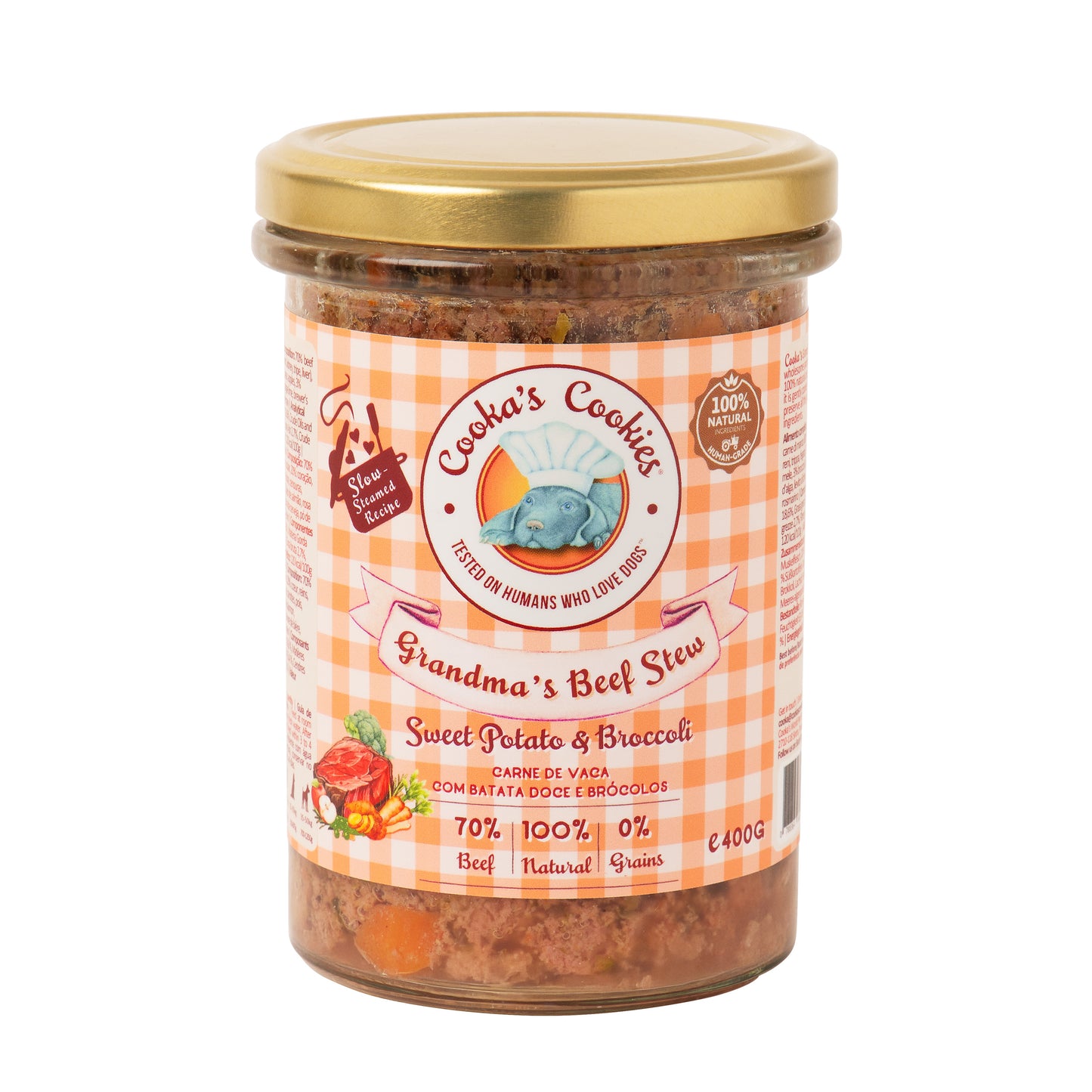 Cooka’s Cookies Ragoût de bœuf de grand-mère (aliments frais cuits à la vapeur avec du bœuf) – 400 g