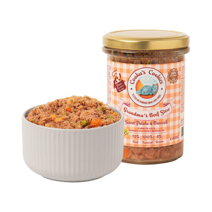 Cooka’s Cookies Ragoût de bœuf de grand-mère (aliments frais cuits à la vapeur avec du bœuf) – 400 g