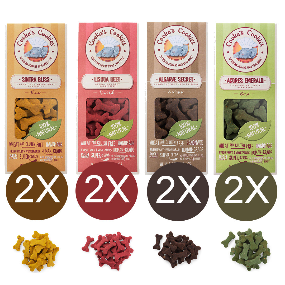 Cooka’s Cookies Biscuits sains pour chiens aux superaliments, pack de 4x2