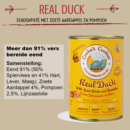 Cooka’s Cookies Véritable canard (pâté de canard avec patate douce et potiron) – 400 g
