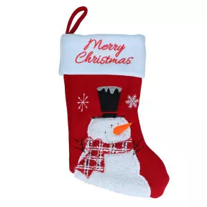 Kerstsok Sneeuwman - voor honden – 20 × 38 cm