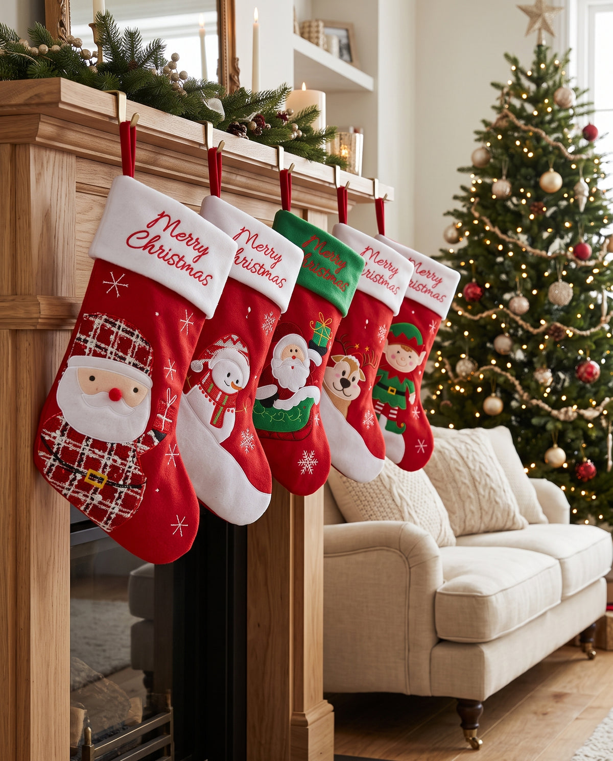 Chaussette de Noël Bonhomme de neige