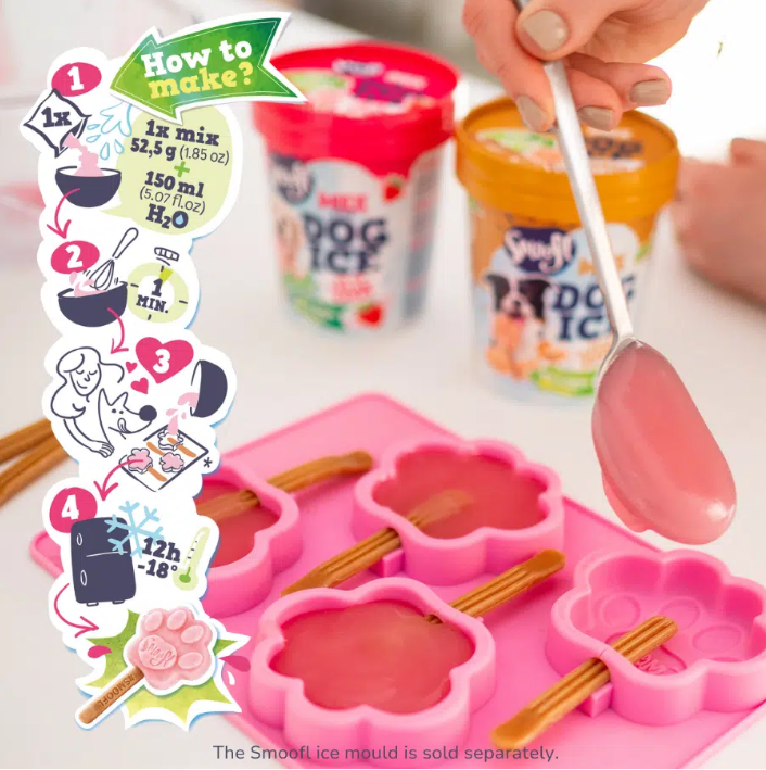 Smoofl Kit de démarrage pour glaces pour chiens - medium (rose)