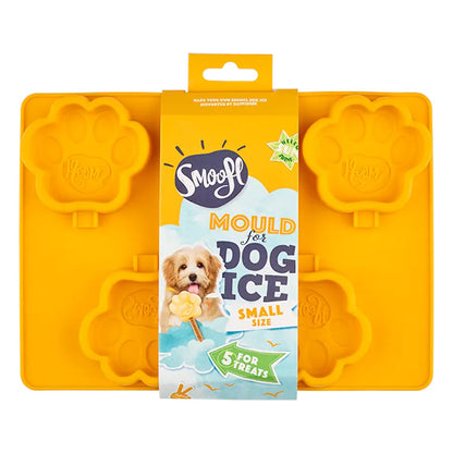 Smoofl Moule à glace en silicone en forme de patte pour chiens de 5 à 10 kg – petite taille (jaune/jaune ocre)