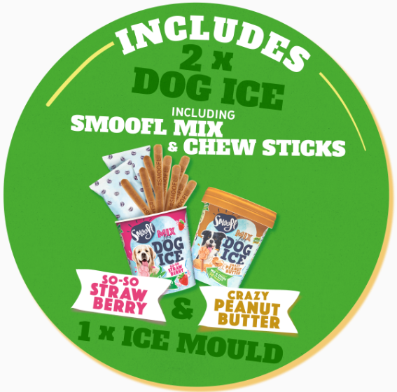 Smoofl Kit de démarrage pour glaces pour chiens - medium (rose)