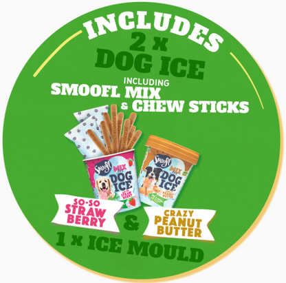 Smoofl Kit de démarrage pour glaces pour chiens - medium (rose)