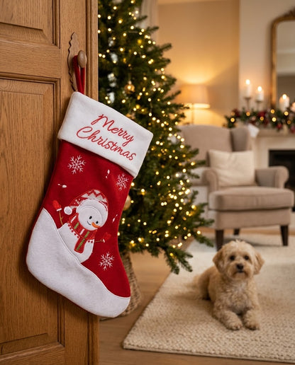 Chaussette de Noël Bonhomme de neige