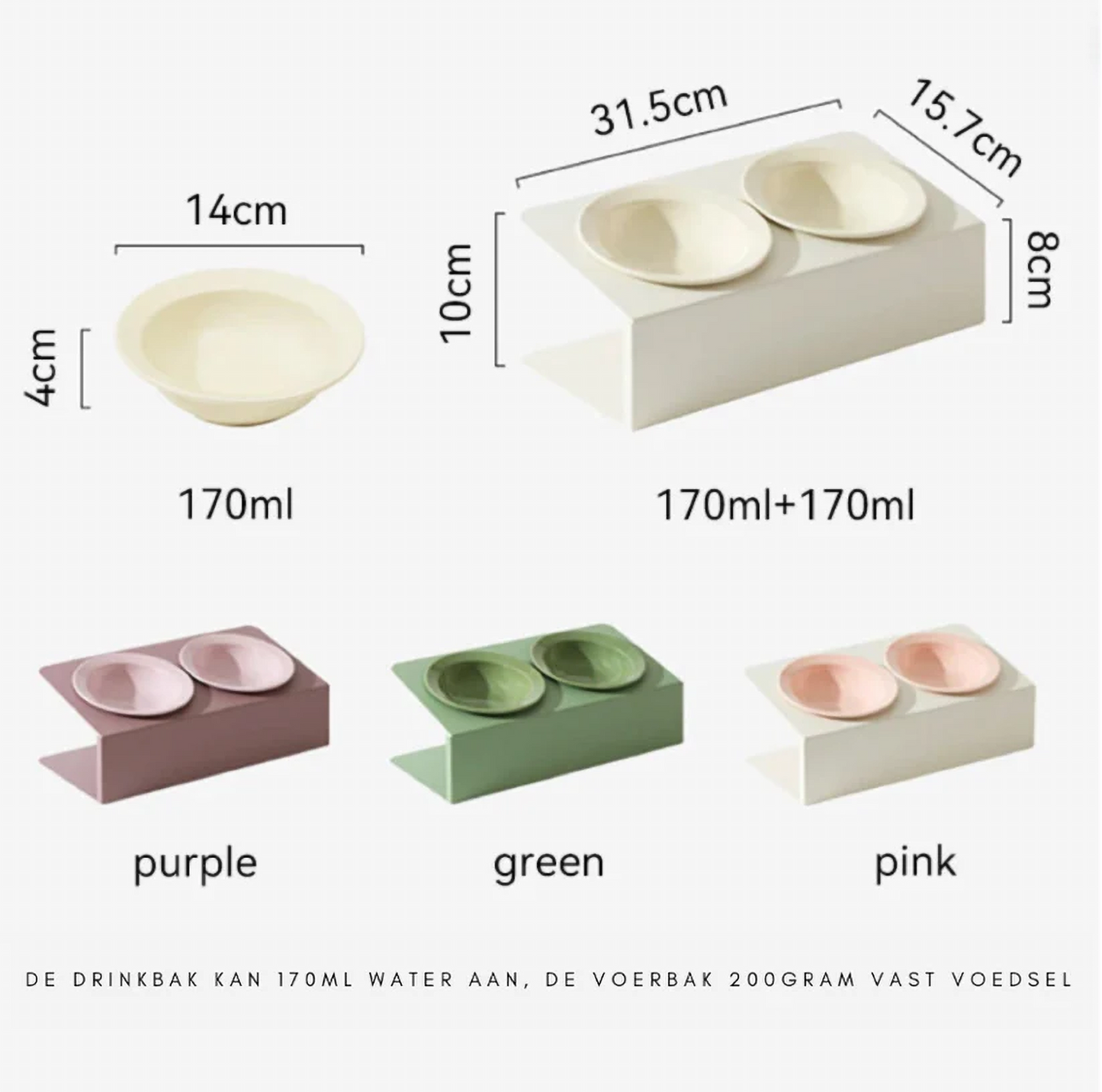 Gamelle moderne blanche pour nourriture et eau