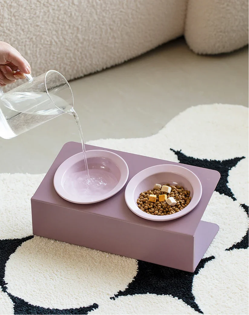 Moderne design voer- en drinkbak kat/hond-Wit