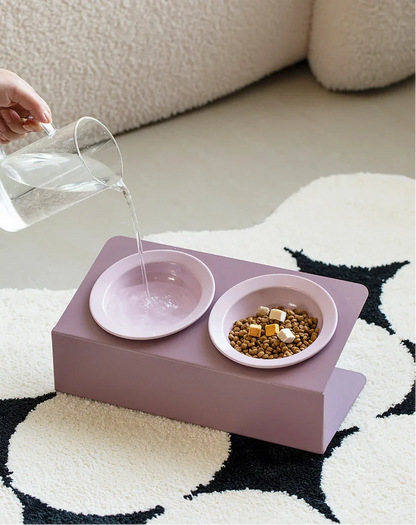 Gamelle moderne blanche pour nourriture et eau