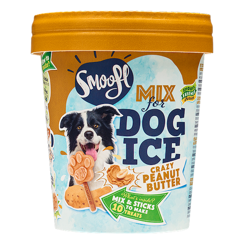 Smoofl Mélange Glace pour Chien Beurre de Cacahuète 160 grammes – Mélange Glace Rafraîchissant pour Chiens