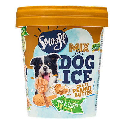 Smoofl Mélange Glace pour Chien Beurre de Cacahuète 160 grammes – Mélange Glace Rafraîchissant pour Chiens