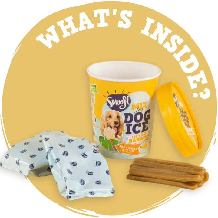 Smoofl Mélange Glace pour Chien Banane 160 grammes – Mélange Glace Rafraîchissant pour Chiens