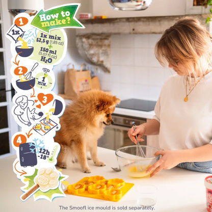 Smoofl Mélange Glace pour Chien Banane 160 grammes – Mélange Glace Rafraîchissant pour Chiens