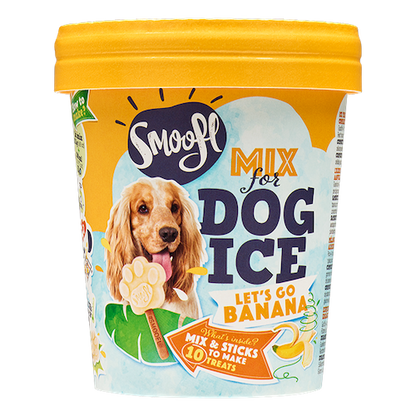 Smoofl Mélange Glace pour Chien Banane 160 grammes – Mélange Glace Rafraîchissant pour Chiens