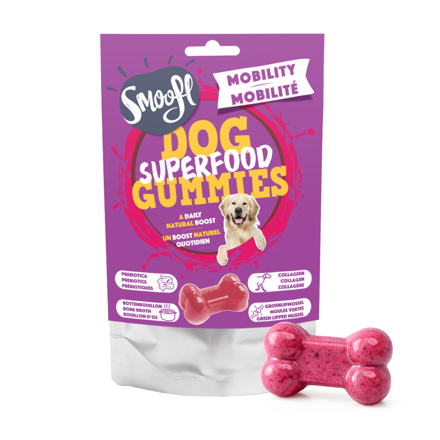 Smoofl Mobility Dog Gummies | Un supplément fonctionnel, faible en calories | snack pour chiens