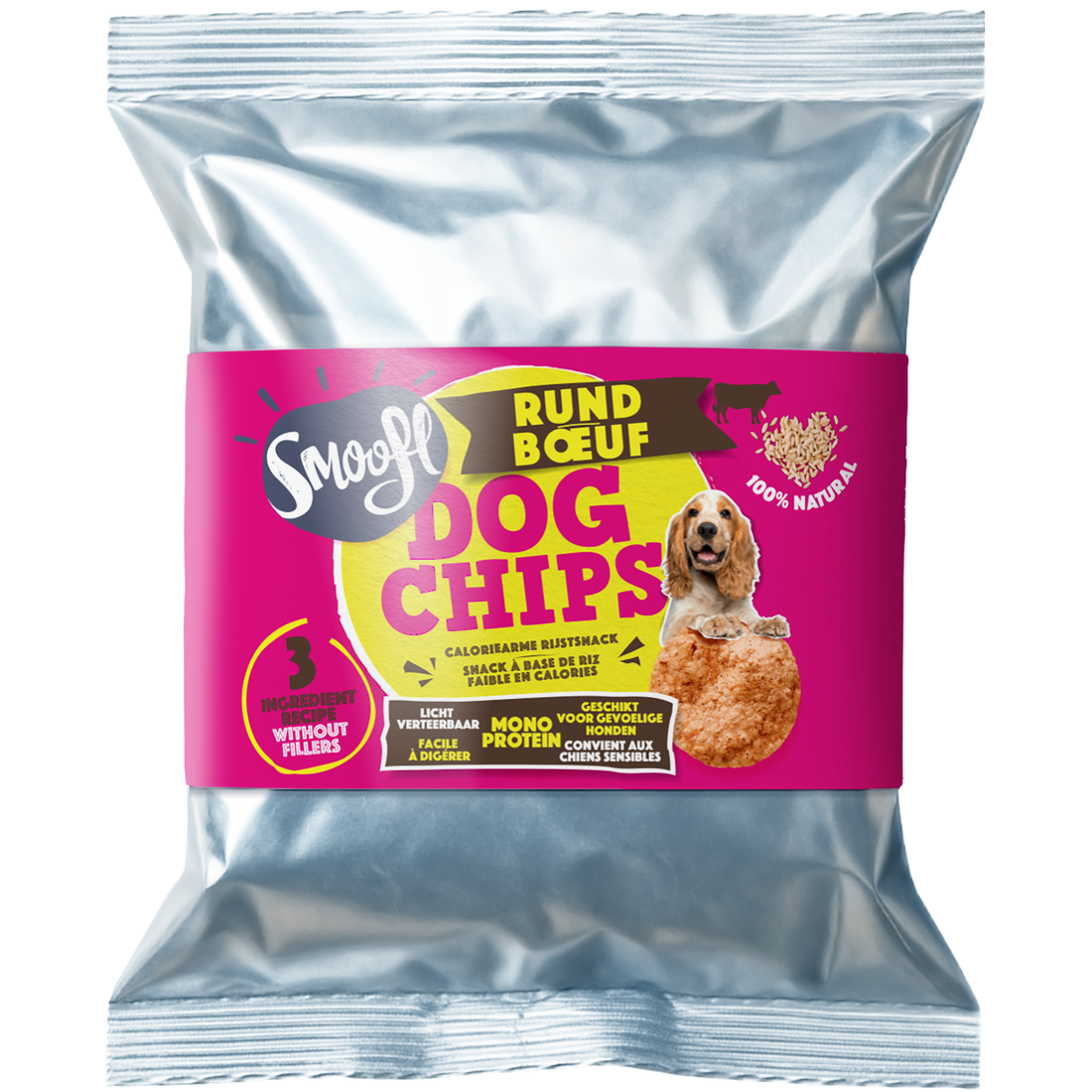 Smoofl Chips de bœuf pour chien | Friandises hypocaloriques pour chien