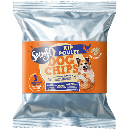 Smoofl Chips pour Chien Poulet | Friandises faibles en calories pour chien