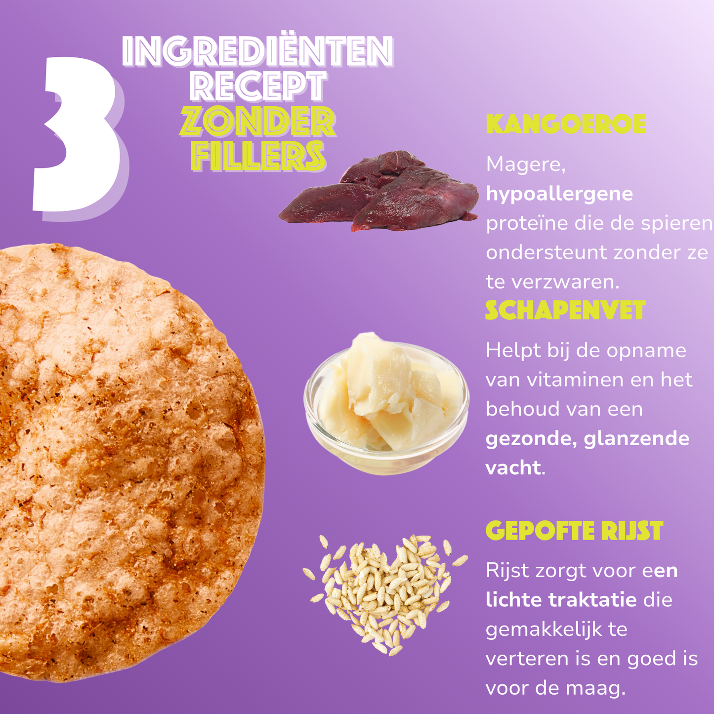Smoofl Chips pour Chien Kangourou | Friandises pour chien hypoallergéniques et faibles en calories