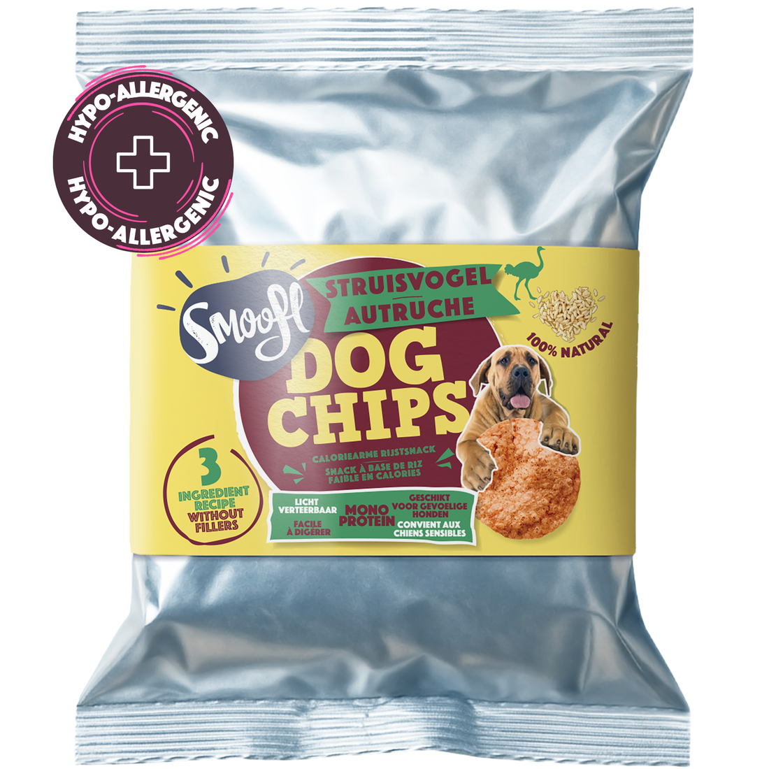 Smoofl Friandises pour chiens autruche | Friandises hypocaloriques et hypoallergéniques pour chiens