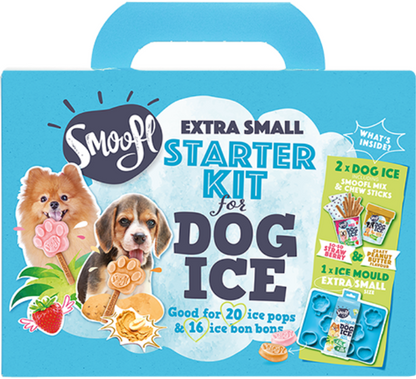 Smoofl Kit de démarrage pour glaces pour chiens - extra petit (bleu clair)
