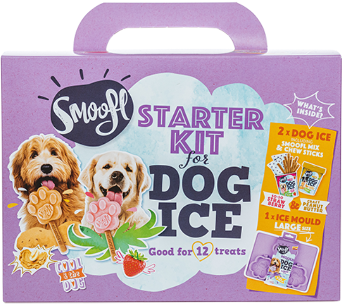 Smoofl Kit de démarrage pour glaces pour chiens - large (rose)