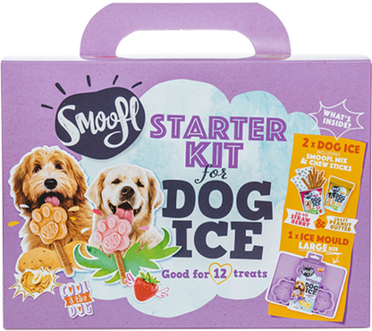 Smoofl Kit de démarrage pour glaces pour chiens - large (rose)