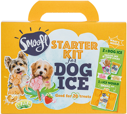 Smoofl Kit de démarrage pour glaces pour chiens - petite (jaune/ocre)