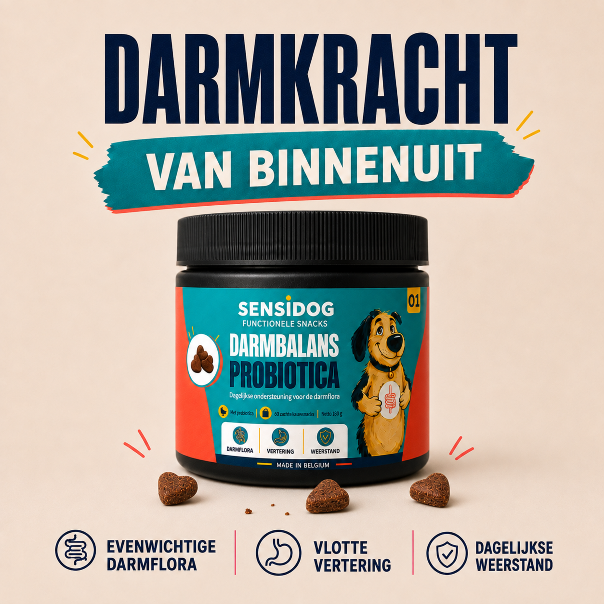 SensiDog Darmbalans Probiotica – 180g
