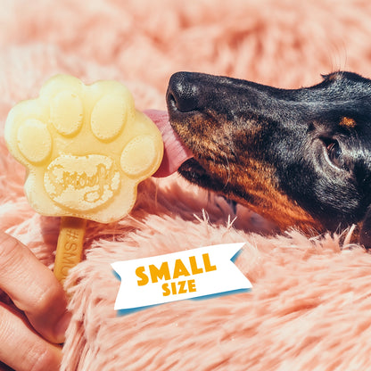 Smoofl Moule à glace en silicone en forme de patte pour chiens de 5 à 10 kg – petite taille (jaune/jaune ocre)