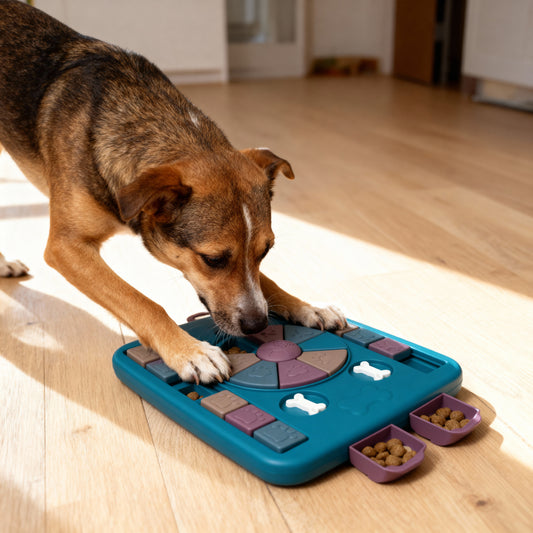 Brainboard Hondenpuzzel, interactief honden speelgoed, Slow Feeder - Mentale workout voor slimme honden - draaien, schuiven en trekken - puzzel - hulpmiddel voor het mentale welzijn om verveling en stress te verminderen