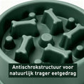 Afbeelding laden in Galerijviewer, NoRush Antischrokbak, groene voerbak - Slow feeder voor een rustige eetroutine, trager eetgedrag
