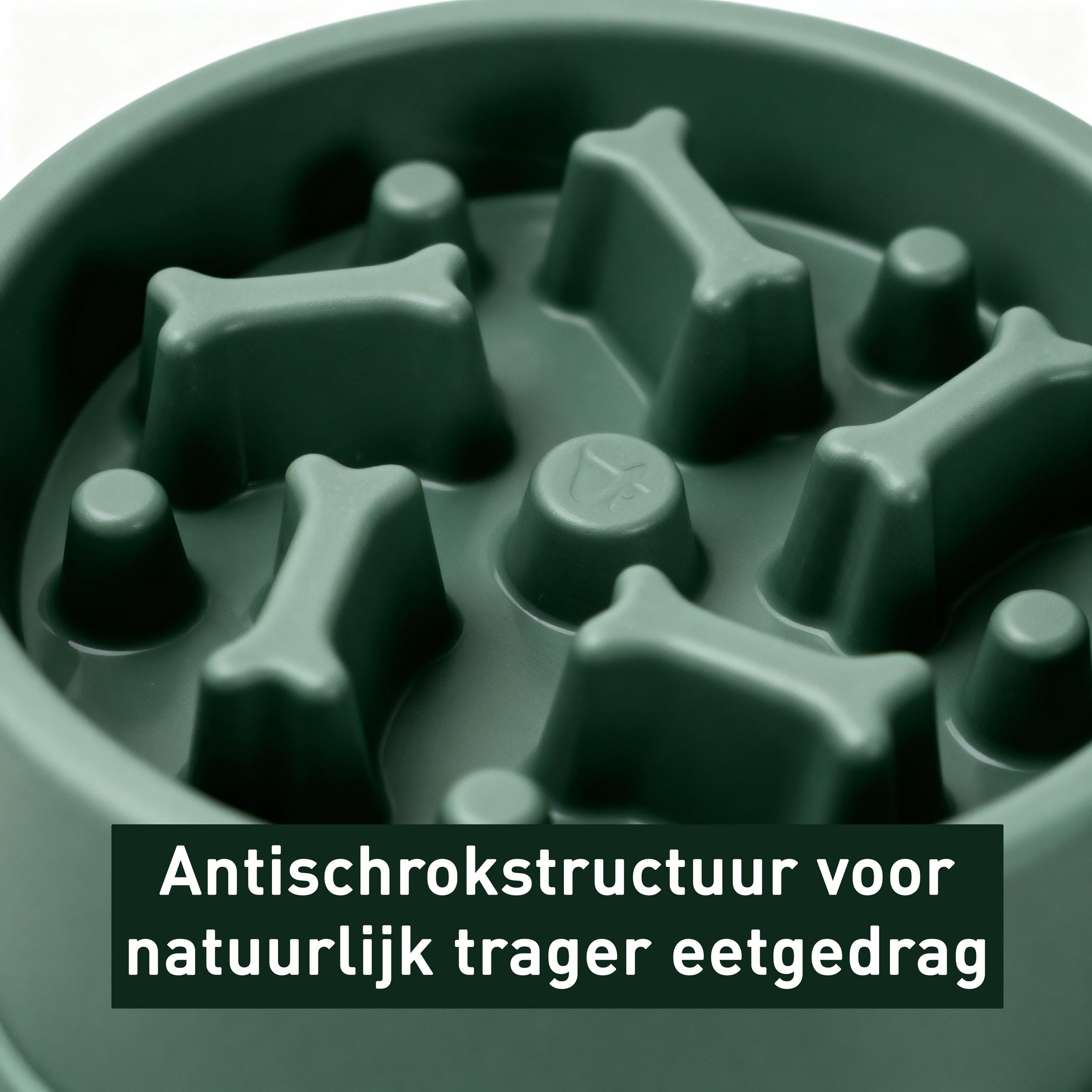 NoRush Antischrokbak, groene voerbak - Slow feeder voor een rustige eetroutine, trager eetgedrag